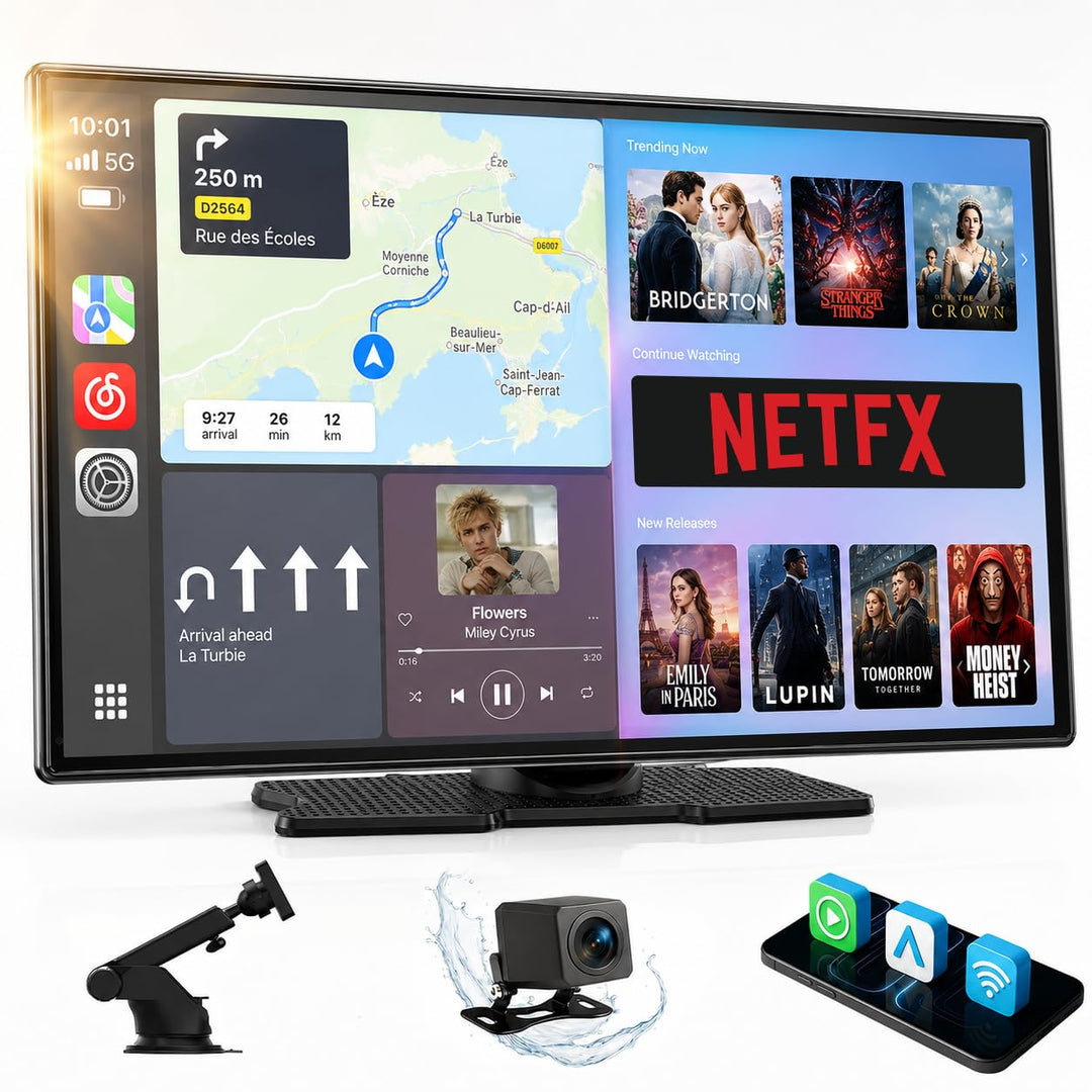 LAMTTO Wireless Carplay Display mit Net-Flix YouTube Tiktok 9 Zoll In-Cell Touchscreen CarPlay-Bilds