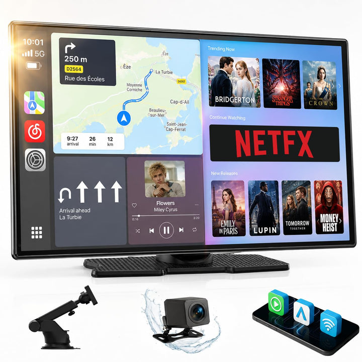 LAMTTO Wireless Carplay Display mit Net-Flix YouTube Tiktok 9 Zoll In-Cell Touchscreen CarPlay-Bilds