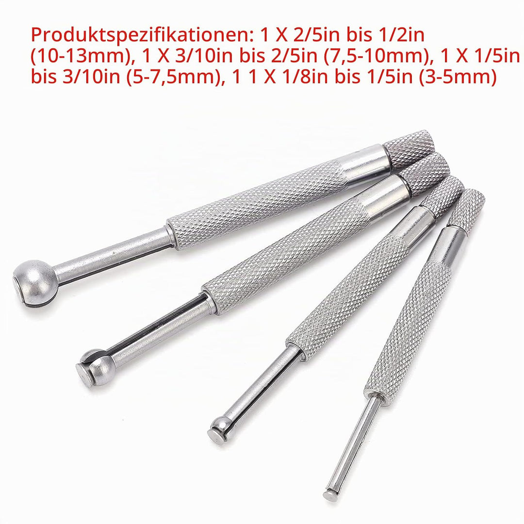 4PCS Lochlehren-Set Vollkugel-Teleskoplehre 3-13 Mm Zum Messen Kleiner Löcher Schlitze Nuten