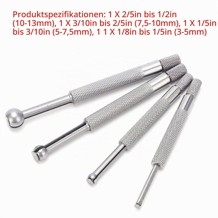 4PCS Lochlehren-Set Vollkugel-Teleskoplehre 3-13 Mm Zum Messen Kleiner Löcher Schlitze Nuten