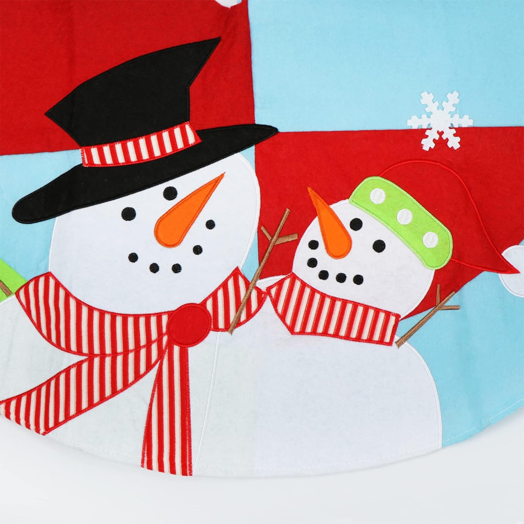com-four® Christbaumdecke Ø 100 cm - Weihnachtsbaum Unterlage mit weihnachtlichem Motiv - Weihnachts