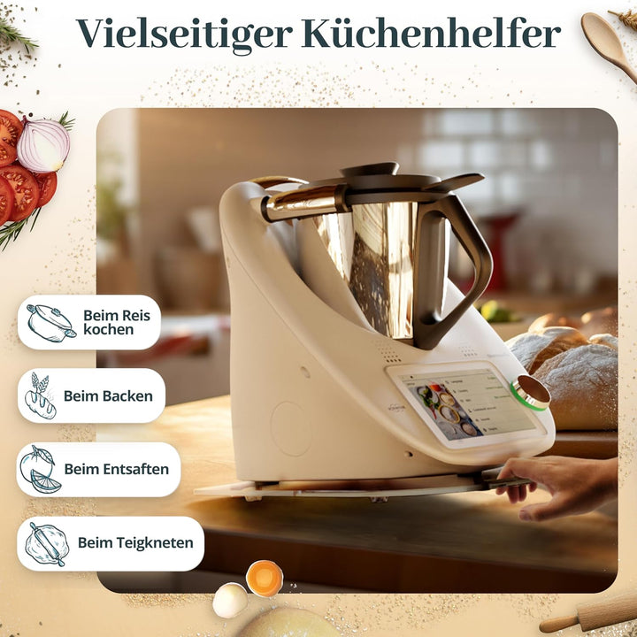Gleitbrett für Thermomix TM6 TM5 | Transparentes Premium Acrylglas | Müheloses Verschieben ohne Besc