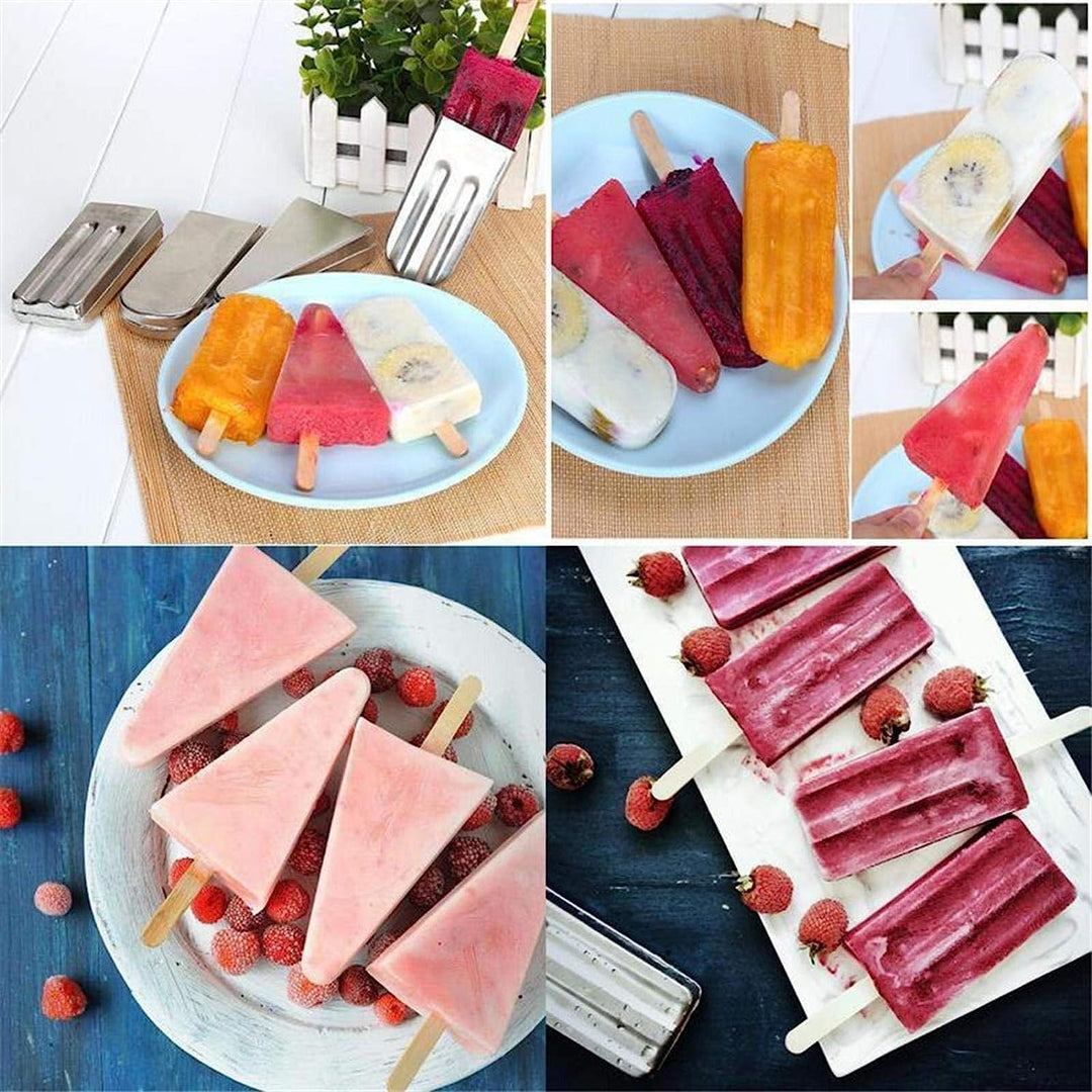 Edelstahl 10 Stück DIY Eis Popsicle Form Eis Form und selbstgemachte ideal für Innen- und Aussenbere