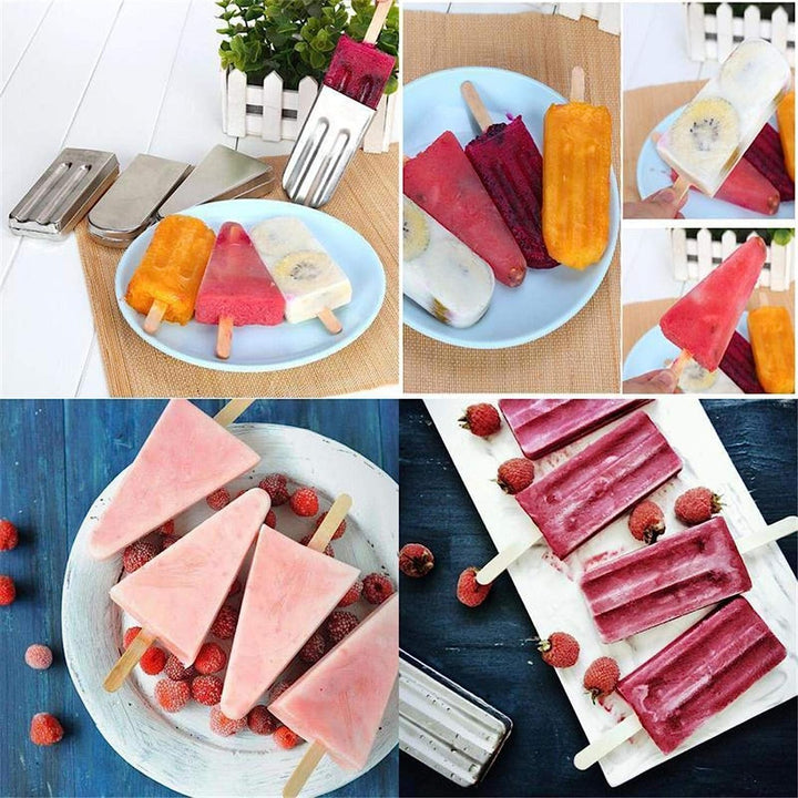 Edelstahl 10 Stück DIY Eis Popsicle Form Eis Form und selbstgemachte ideal für Innen- und Aussenbere