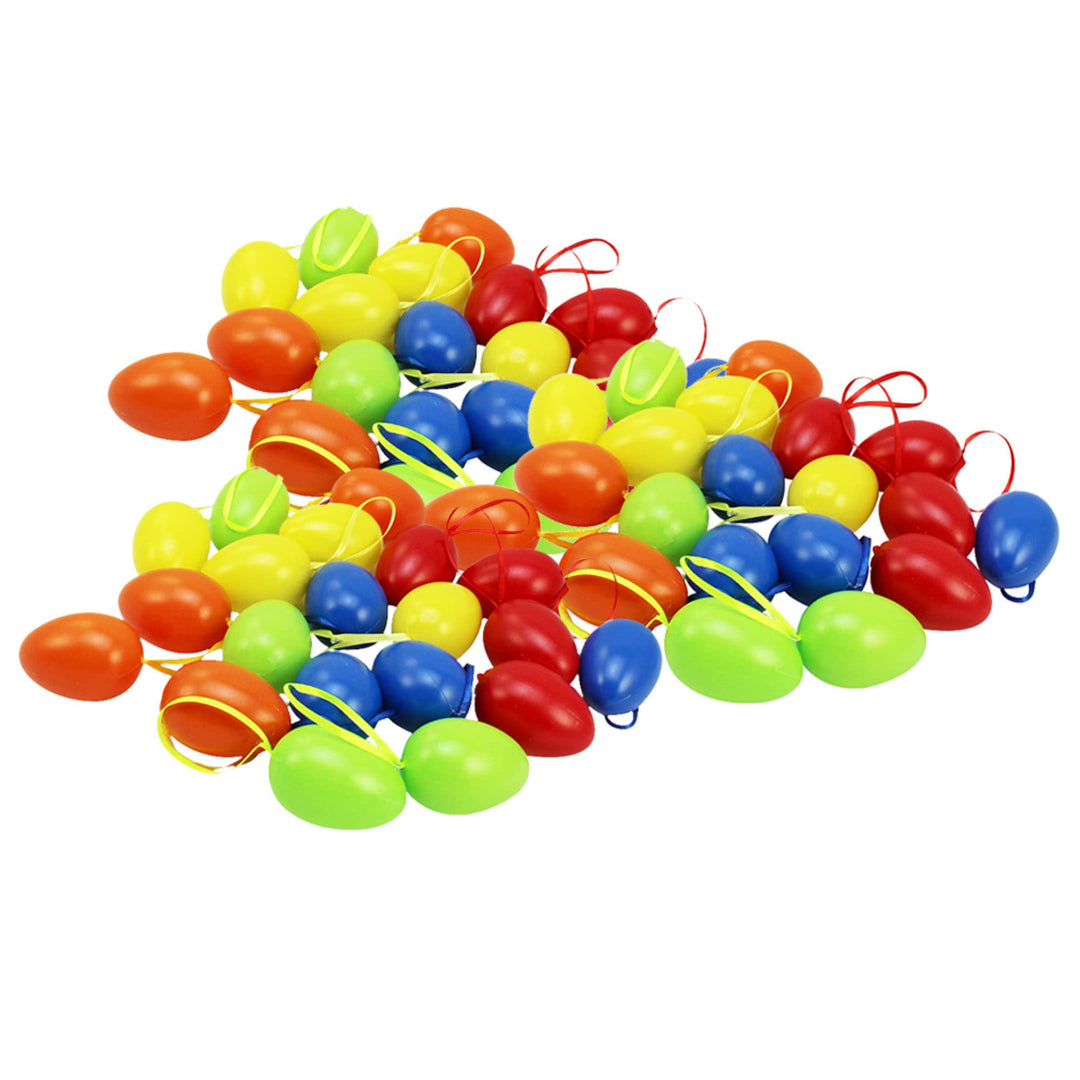 com-four® 60x Ostereier zum Aufhängen - Osterdeko in 5 kräftigen Farben - Deko Ostereier - Grösse: 6