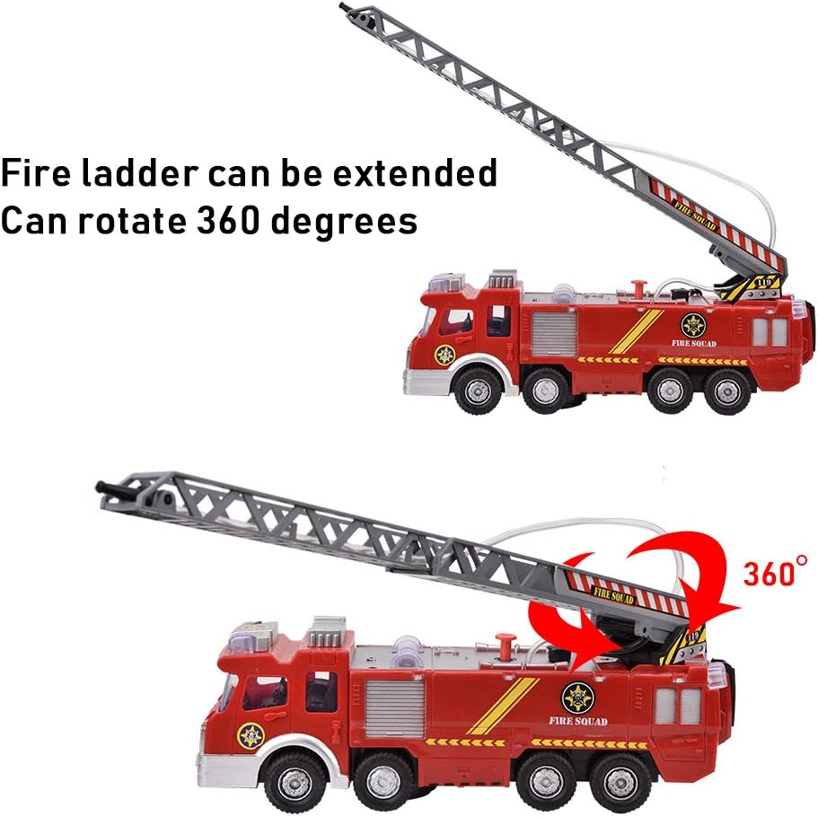 Tnfeeon Rettungs Feuerwehrauto Modellfahrzeuge, Notfall Unfallbehandlungs Fahrzeug Musik Wasserstrah