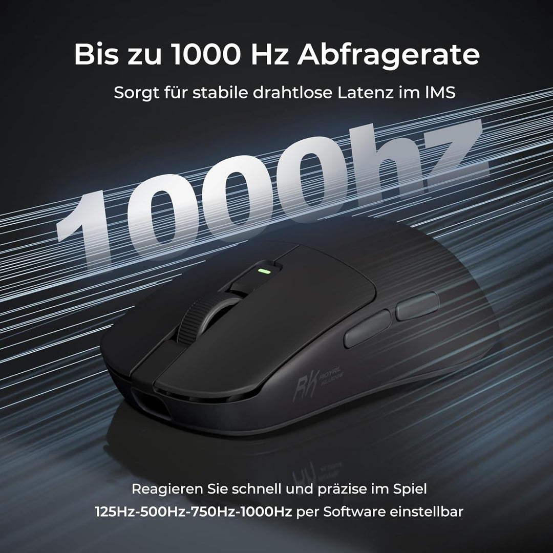 RK ROYAL KLUDGE M30 Gaming Maus Wireless, 12000 DPI PixArt PAW3311 Sensor Gaming Mouse, 41g Ultralig