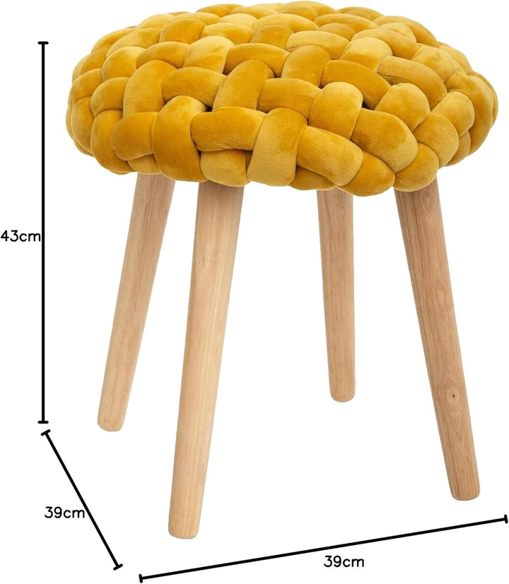Gemütlicher Mustard Knit Hocker cm Senf, cm Senf