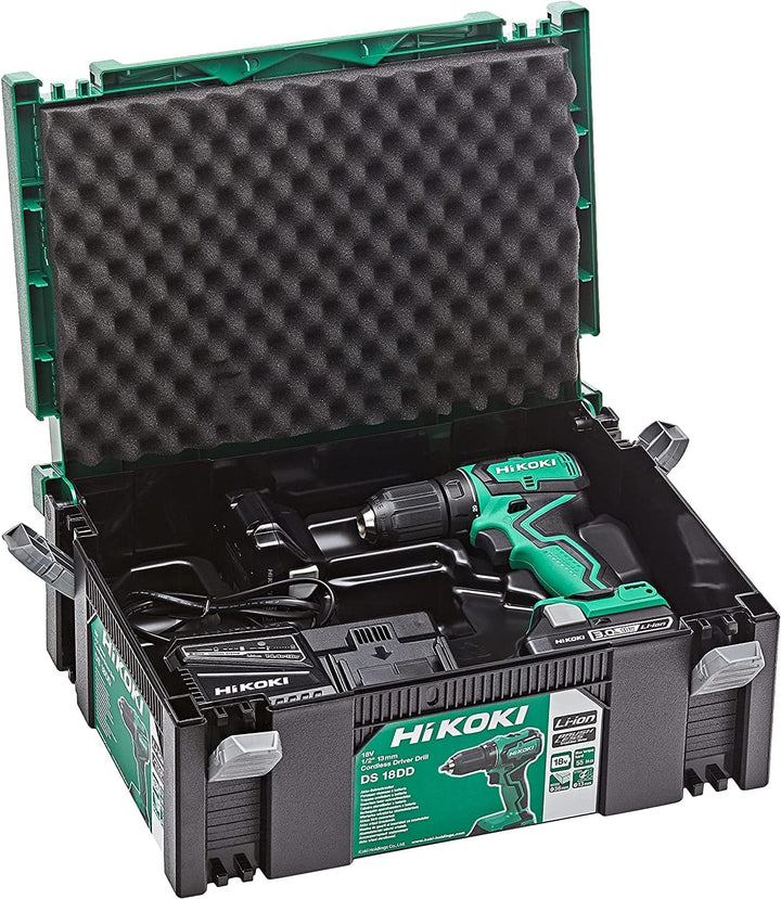 HiKOKI Akku-Bohrschrauber - 18 V, 55 Nm Drehmoment, 2-Gang-Getriebe, 13 mm Schnellspannbohrfutter -