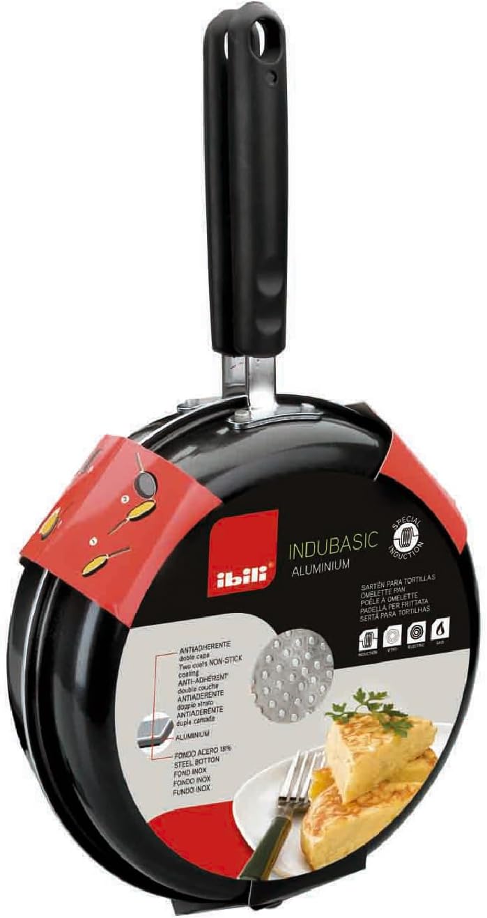 IBILI SARTEN DE Tortillas INDUBASIC 20 CMS, Stainless Steel, schwarz, 20 cm, 20 cms