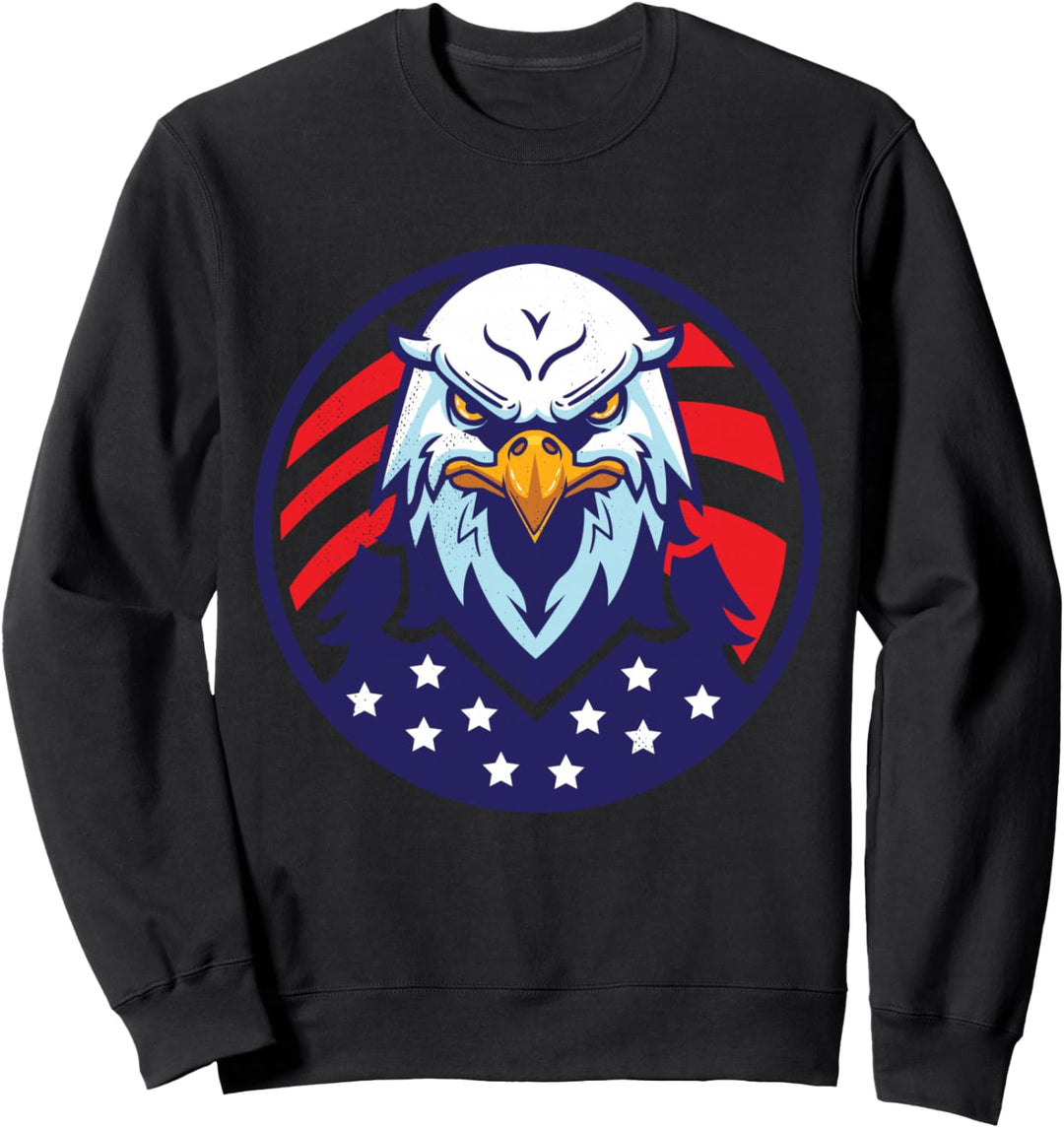USA American Eagle Bird Sterne und Streifen Sweatshirt