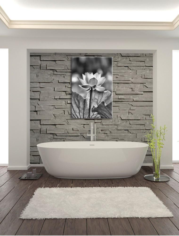 Pixxprint Zarte rosafarbener Lotus als Leinwandbild/Grösse: 100x70 / Wandbild/Kunstdruck/fertig besp
