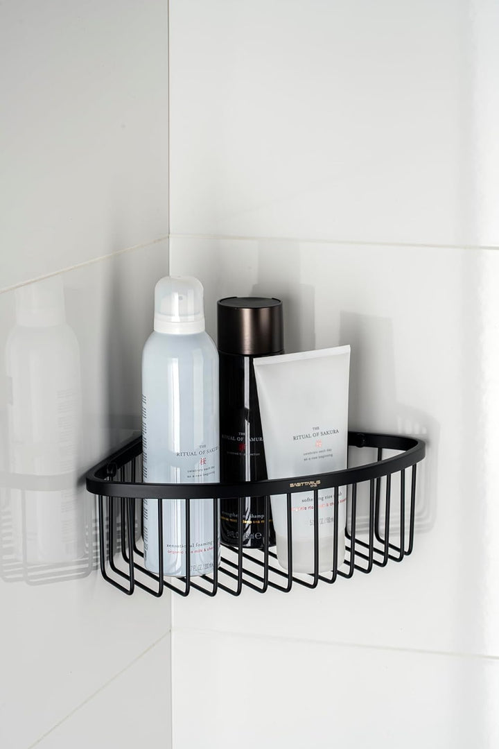 80S1 Shower Shelf – Duschkorb Ecke aus Edelstahl – 8cm Tiefer Duscheckregal Chrom – Rostfrei & Moder