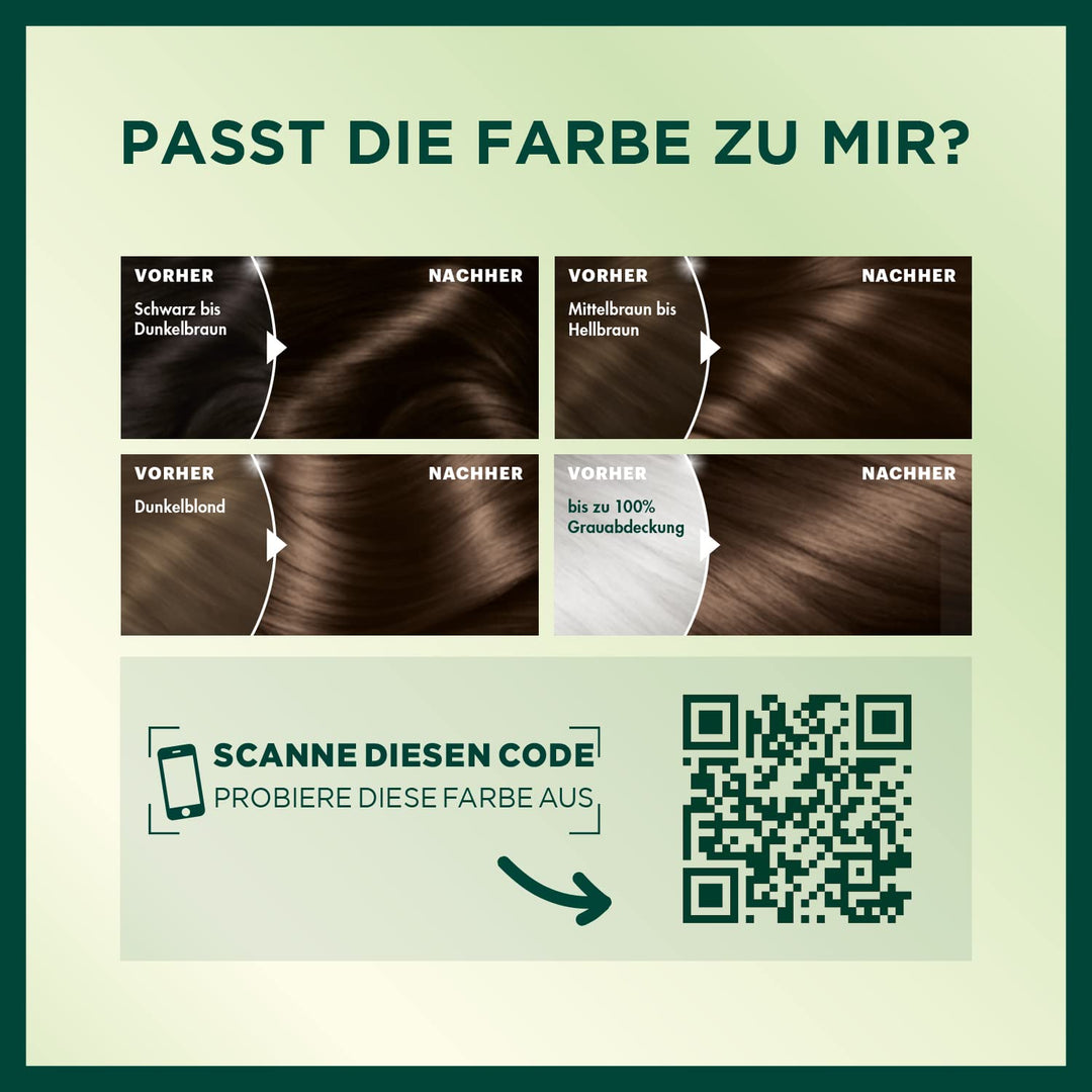 Garnier Haarfarbe, Creme Coloration, Färbung für Haare für permanente Haarfarbe mit 3 nährenden Ölen