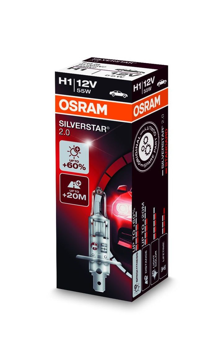 Osram 64150SV2 Silverstar H1-Glühlampen 2.0, 12V Silverstar 2.0 - Faltschachtel, Silverstar 2.0 - Fa