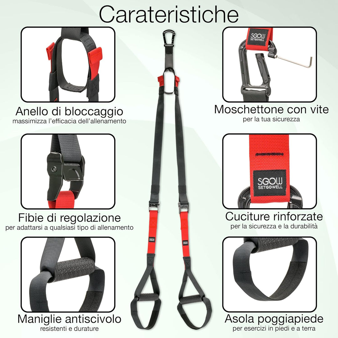 Setgowell Elastische Fitnessbänder für Zuhause, Fitnessstudio, Trx-Bänder, elastisch, für Training i