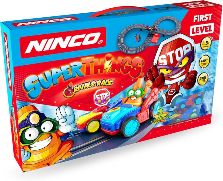 Ninco - Superthings Autorennbahn Rivals Race | Ferngesteuertes Auto | Slotcar Rennbahn 2,4m mit 2 Au