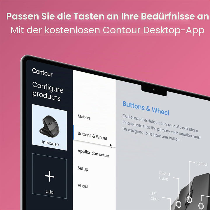 Contour Unimouse Ergonomische Maus | Einstellbare Neigung von 35°-70°, 6 programmierbare Tasten, Dau