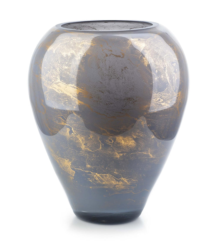 Terroso – Vase – Mundgeblasenes graues Glas – Luxuriöses Erscheinungsbild, Stilvoll &amp; Elegant - 33 c