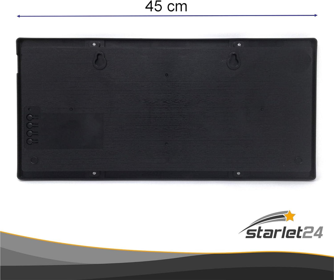 Starlet24 LED Wanduhr mit Datums- und Temperaturanzeige grosse LED-Anzeige 45x22cm (JH4622) Blau, 45