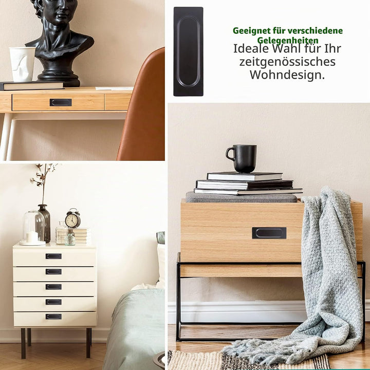 Mangsen 2 Stück Schiebetürgriff 120 * 40mm Edelstahl Muschelgriff für Schiebetüren Schrank, Schublad