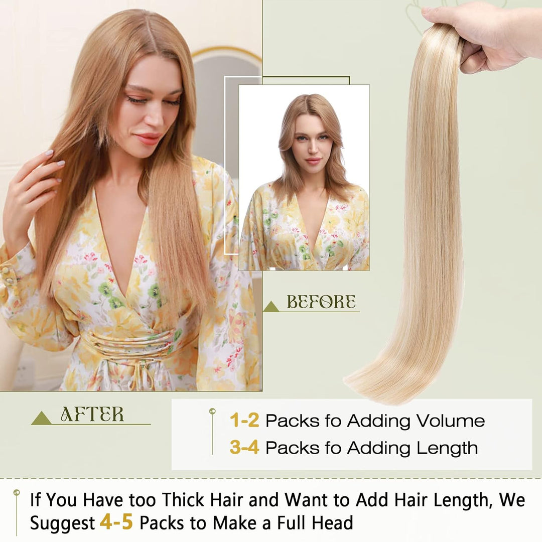 Benehair Tape in Extensions Echthaar, Invisible Tape Extensions Echt Haar, 20Pcs 30g Haarverlängerun