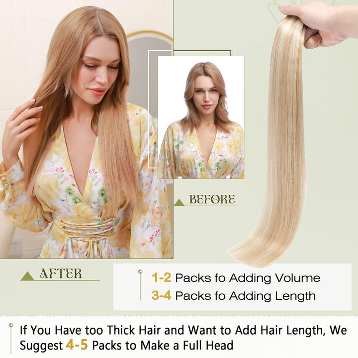 Benehair Tape in Extensions Echthaar, Invisible Tape Extensions Echt Haar, 20Pcs 30g Haarverlängerun