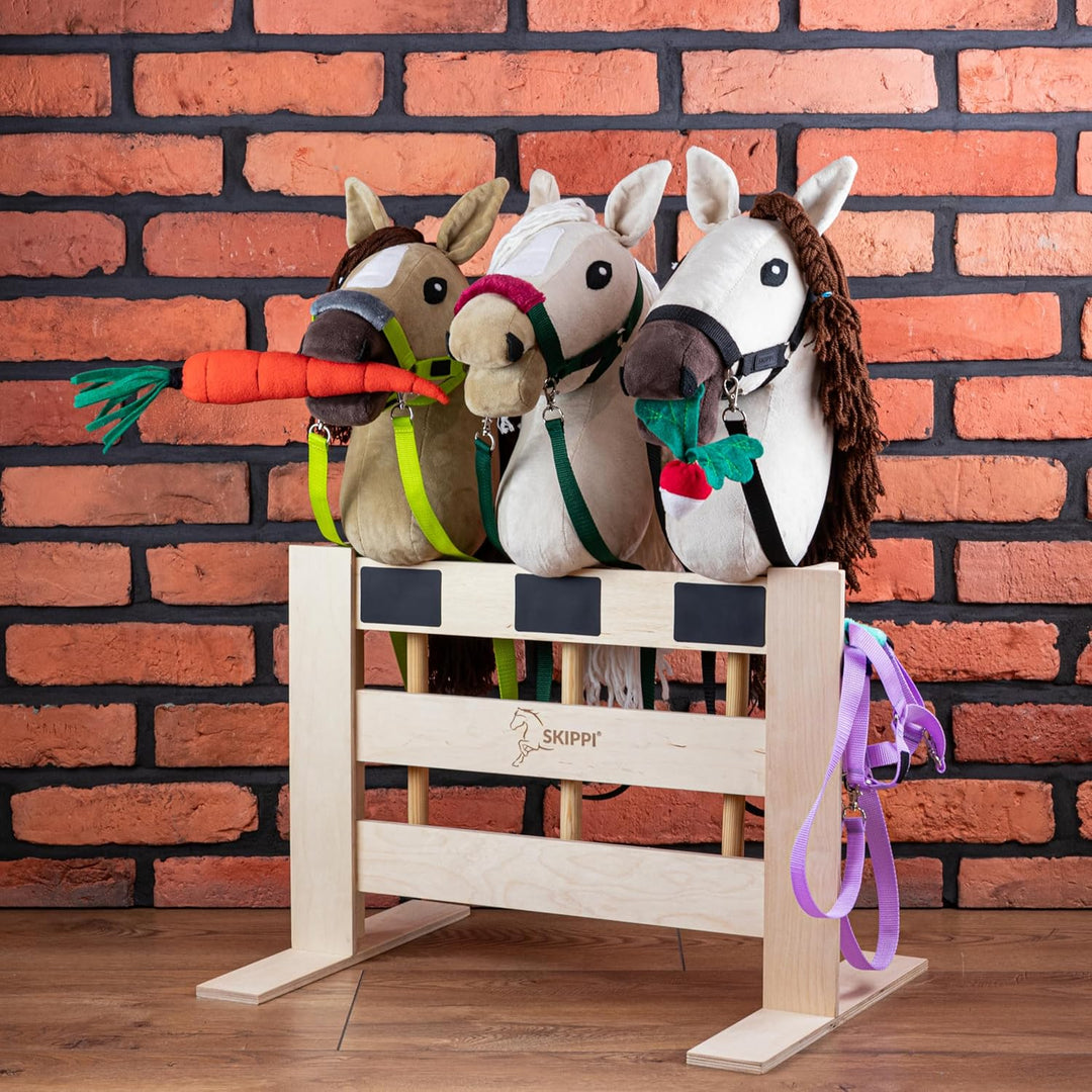 SKIPPI Hobby Horse Paddock für 3 Pferde, Hobby Horse Stall, Pferdestall, Box