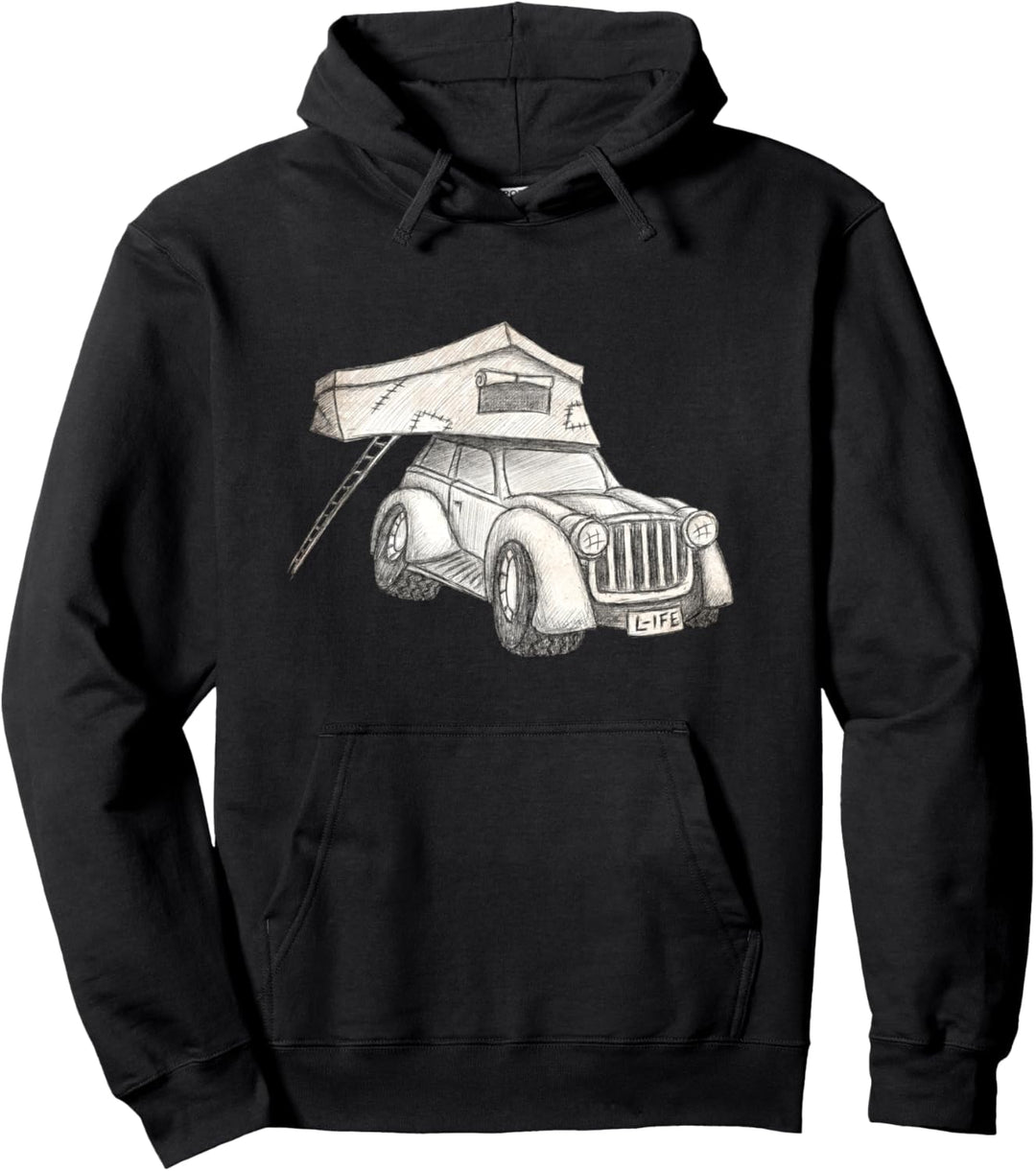 Dachzelt und Offroad Truck Skizze Alternativ Camper Pullover Hoodie