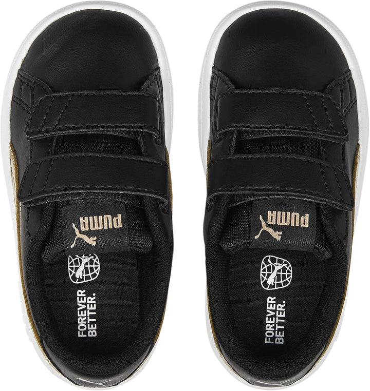 PUMA Unisex Baby Smash V2 Metallics V Inf Sneaker 20 EU Puma Black Puma Gold Puma White, 20 EU Puma