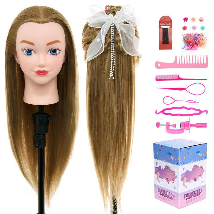 Neverland 20" Übungskopf Frisierkopf Friseur 100% Synthetisches Haar Perückenkopf Puppenkopf Trainin