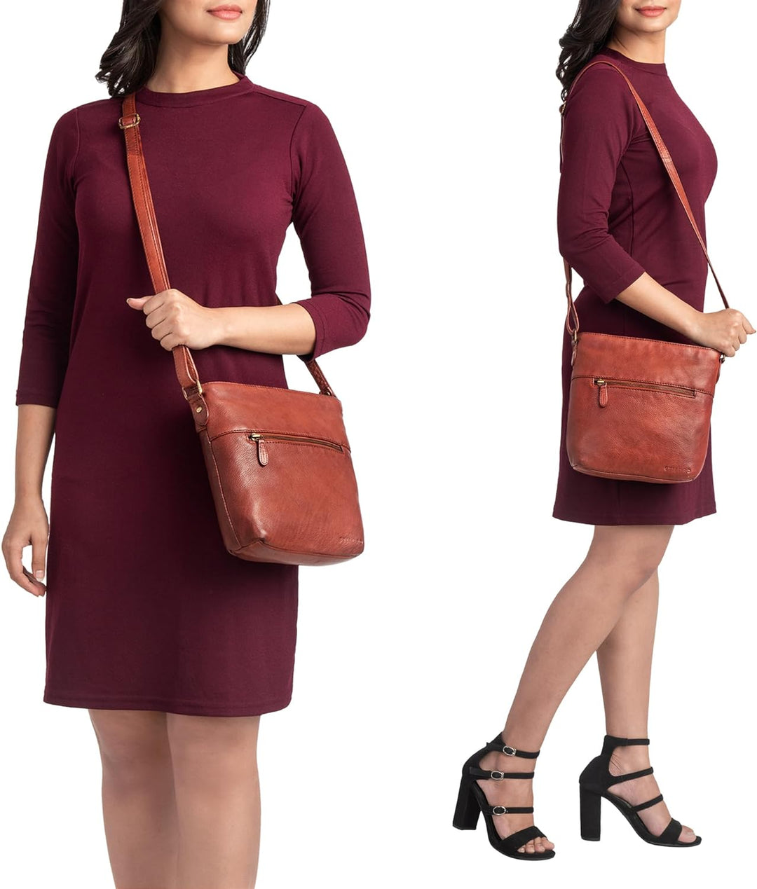 STILORD 'Jasmine' Ledertasche Damen Umhängetasche Handtasche Elegante Damentasche zum Umhängen Klein