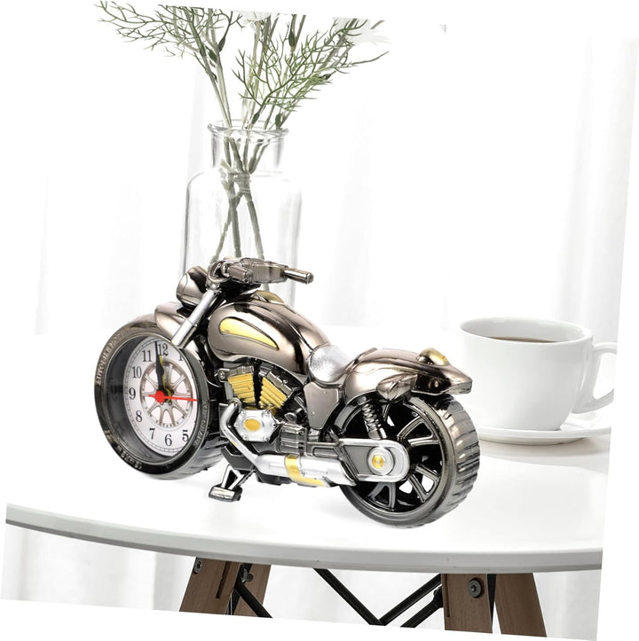 1 Stück -Wecker Fahrrad-Statue Desktop-Ornamente Form Uhr Rustikaler Schreibtisch Mini-Uhr Bürotisch