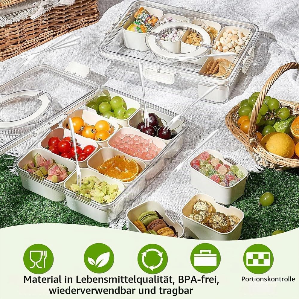 Camping Geschirr Set,Plastikgeschirr mit Edelstahl Campingbesteck,Unzerbrechliches Geschirr Set,Leic