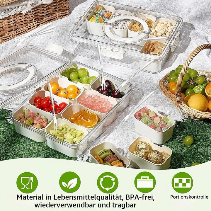 Camping Geschirr Set,Plastikgeschirr mit Edelstahl Campingbesteck,Unzerbrechliches Geschirr Set,Leic