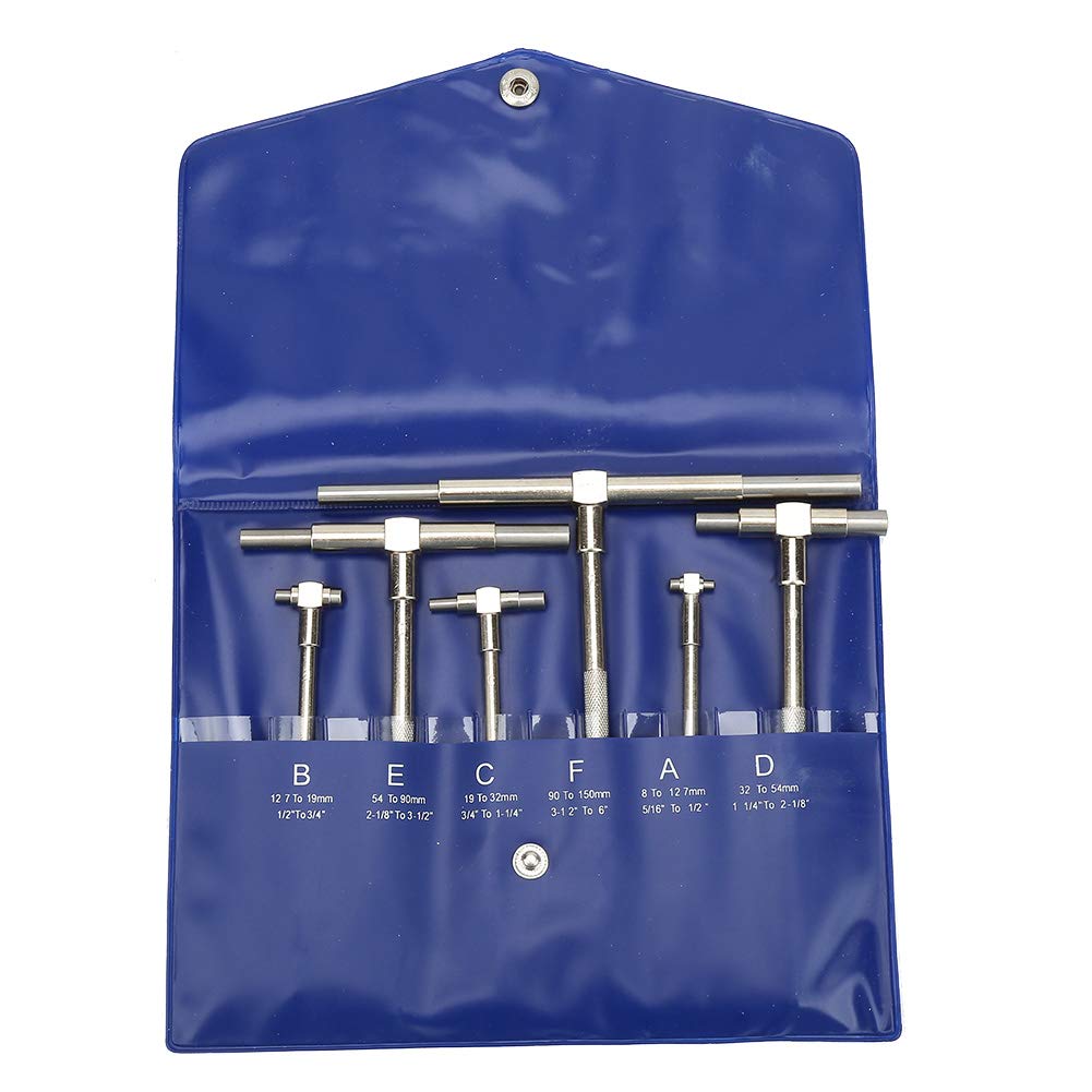 6Pcs/Set Bohrlehre, Telescoping Gauge Set, Teleskoplehrensatz, Genauigkeit: 0,1, 8-150mm Einstellbar