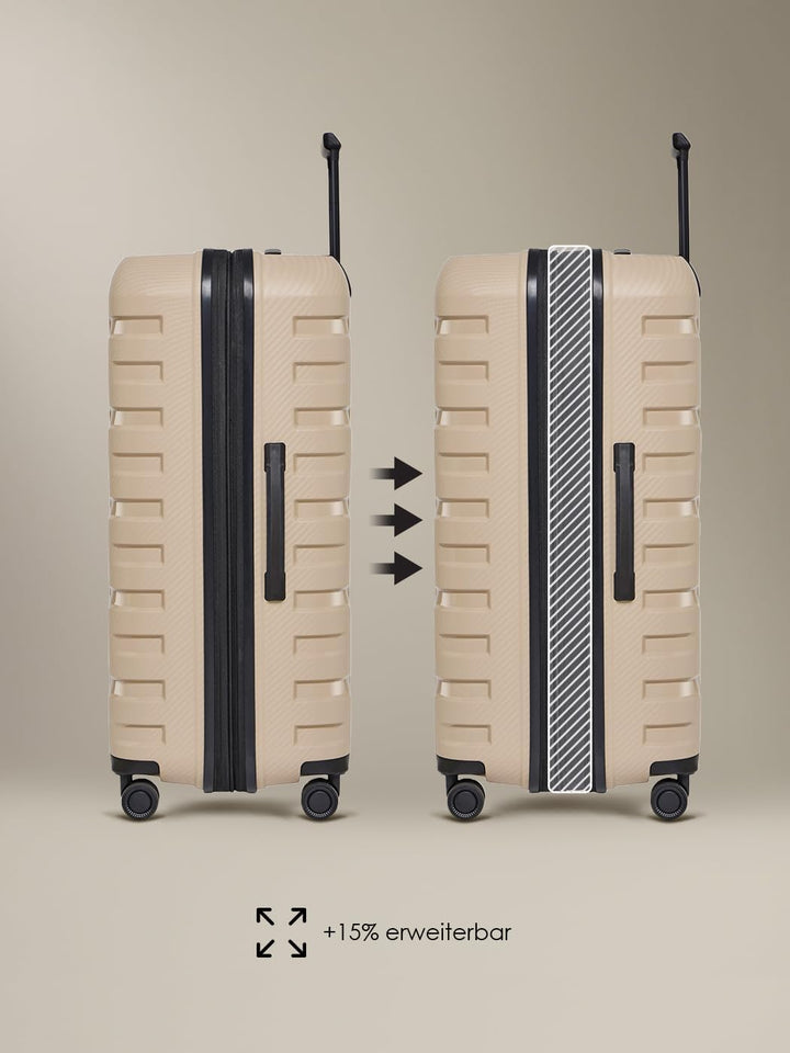 Smartbox Grosser Koffer XL Erweiterbar 76 cm, 111–120L Check-in Reisekoffer, Leichter Hartschalen Tr