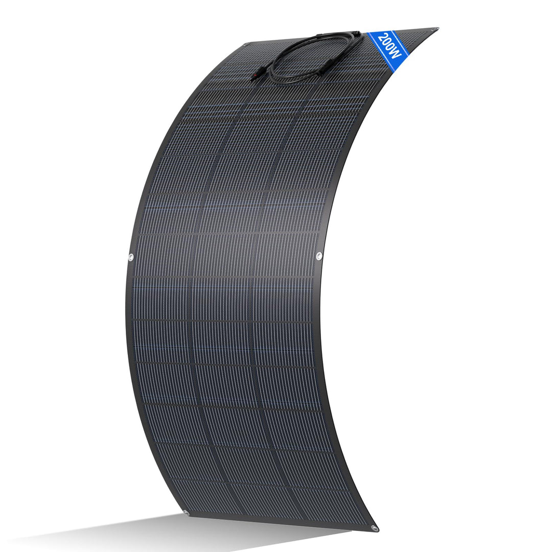 ECO-WORTHY 200W Solarpanel Flexibel ETFE 18BB 25% hohe Umwandlung für Balkon, Wohnmobil, Boot, Dach,