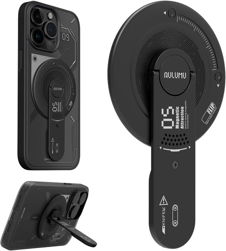 Aulumu G05 Magnetisch Phone Ständer Grip | Abnehmbarer, 360° Verstellbarer Handy-Kickstand mit Karto