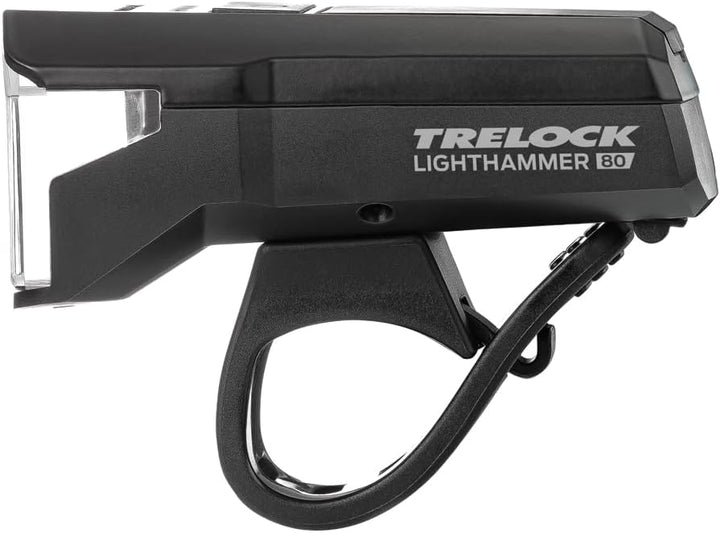 TRELOCK Fahrradlichtset LS 480 LIGHTHAMMER 80 LUX + LS740 Rücklicht mit Bremslichtfunktion – USB Lad