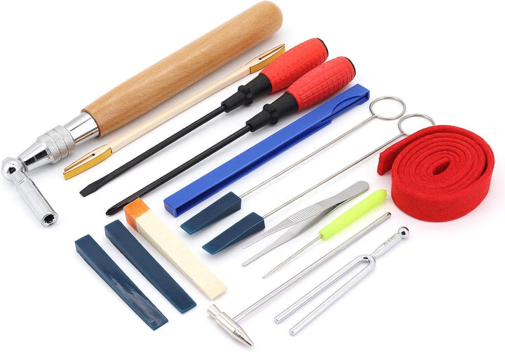 Yuhtech Piano Tuning Kit, 16 Pcs Professionelles Klavier-Stimm-Set Tuning Tool Set Piano Tuning Kit