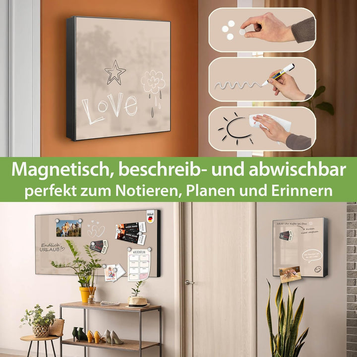 banjado Grosser Schlüsselkasten Metall - Schlüsselbox 30x30cm mit 32 Haken - Schlüsselkasten modern