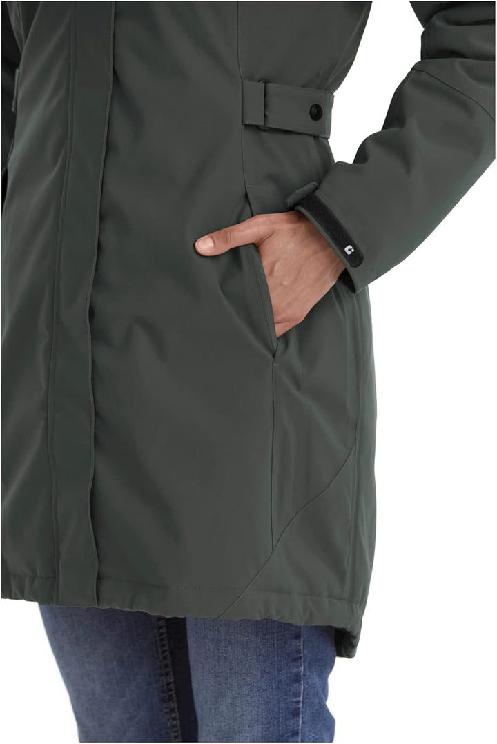 Killtec Damen Kow 165 Wmn Prk Funktionsparka/Parka mit abzippbarer Kapuze 40 dunkel blaugrün, 40 dun