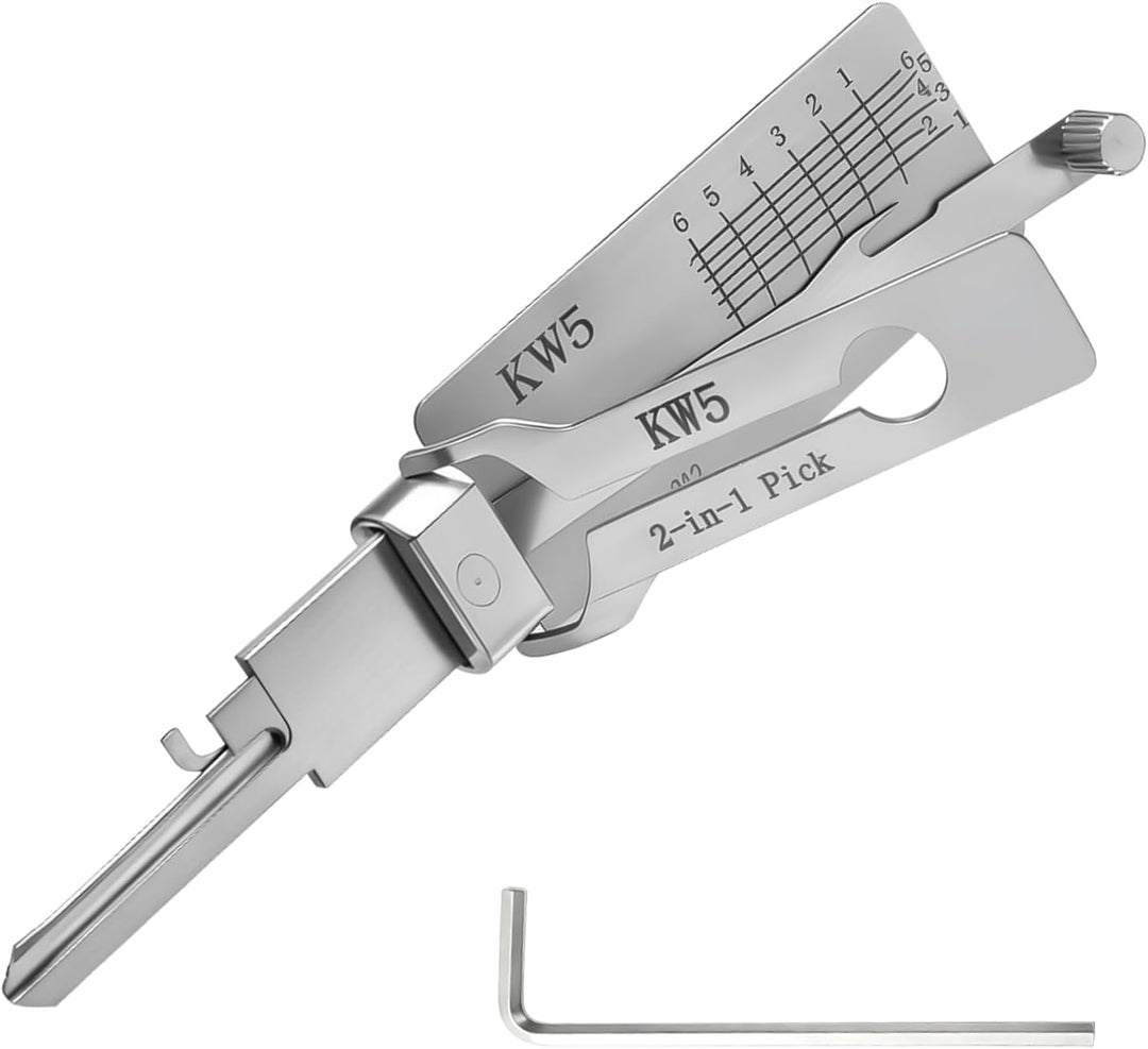 KW5 Hauptschlüssel-decoder aus Edelstahl,LiShi 2-in-1 Lock Pick und Pick-Werkzeuge,Autoschlüssel-Les