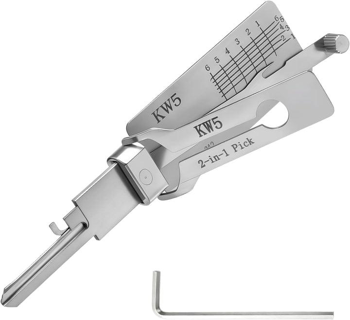 KW5 Hauptschlüssel-decoder aus Edelstahl,LiShi 2-in-1 Lock Pick und Pick-Werkzeuge,Autoschlüssel-Les