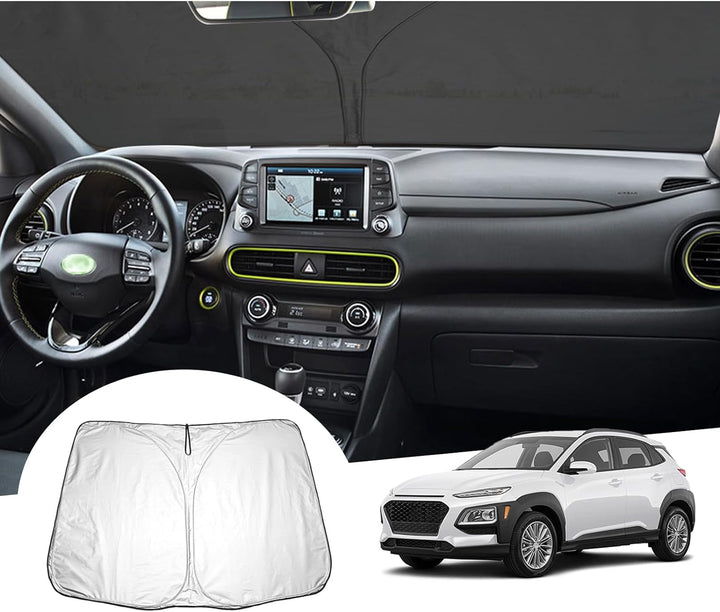 GAFAT Kompatibel mit 2017-2022 Hyundai Kona Hybrid/N Line/EV Elektro Sonnenschutz Frontscheibe Innen