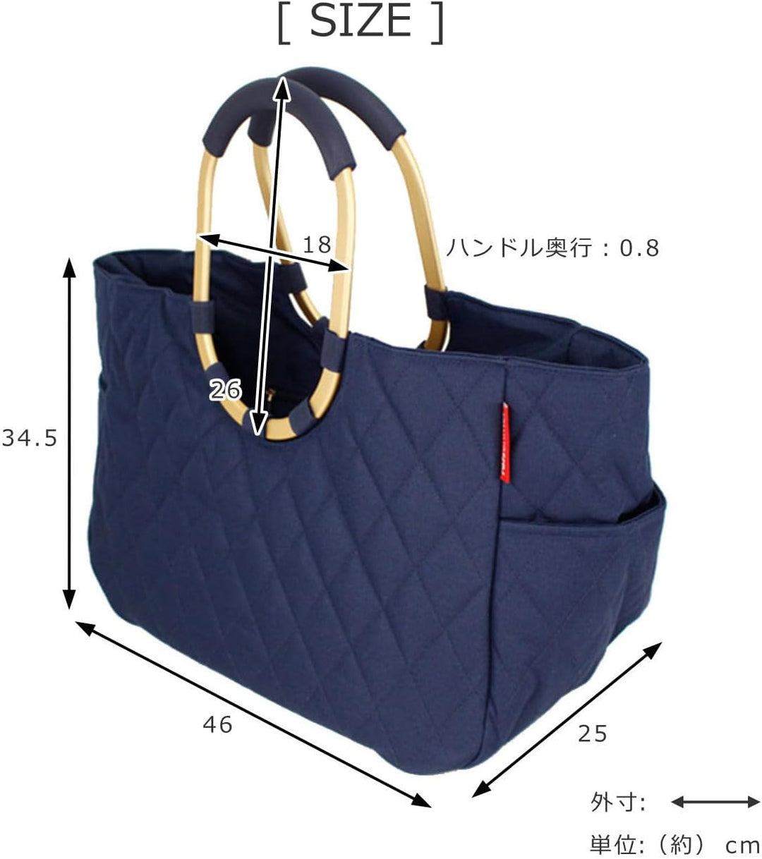 reisenthel loopshopper L frame rhombus midnight gold – Stabile Tasche mit praktischen Fächern aus re