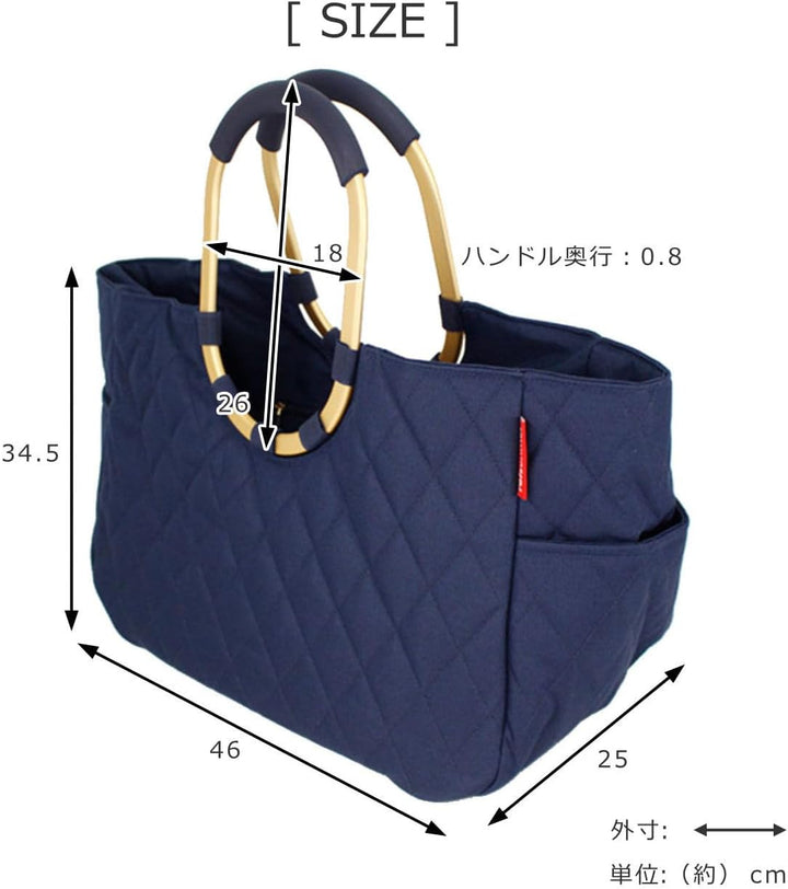 reisenthel loopshopper L frame rhombus midnight gold – Stabile Tasche mit praktischen Fächern aus re