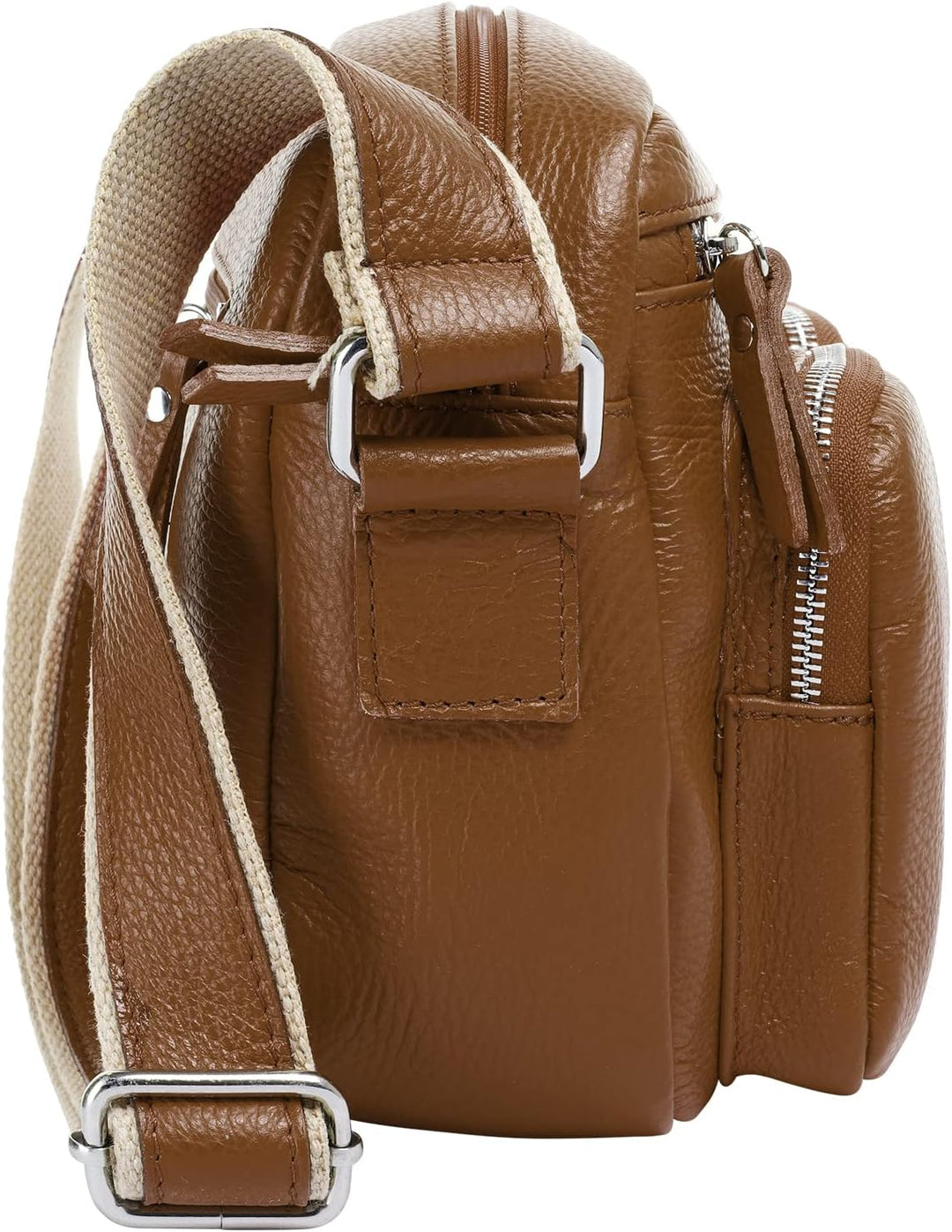 Samantha Look Umhängetasche echt Leder Damen | Made in Italy, Crossbody Bag mit Aussentaschen, Schul