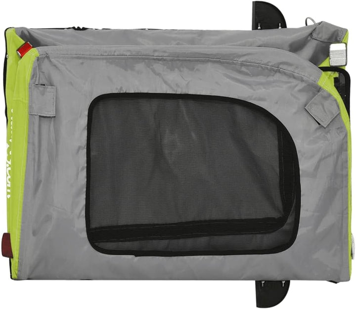 vidaXL Fahrradanhänger Hunde Gelb und Grau Oxford-Gewebe und Eisen Grün 63 x 121 x 65 cm, Grün 63 x